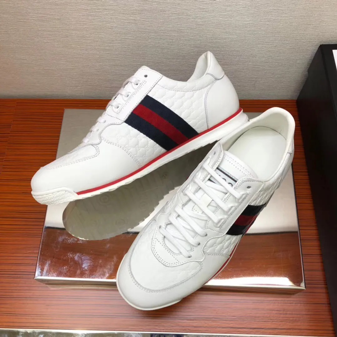 Men's men's shoes 💰440 [New style] 🎍🎍Gucci - the same model as the classic Gucci popular casual shoes counter, size: 38-45 imported cowhide upper ➕ imported cotton sheepskin, high-density latex pad for the feet, rubber outsole, best-selling hot 🔥